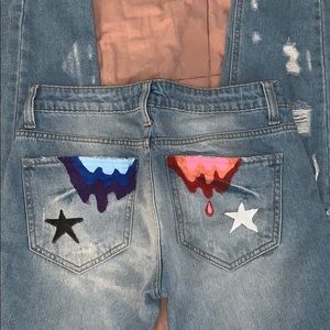 Custom painted jeans